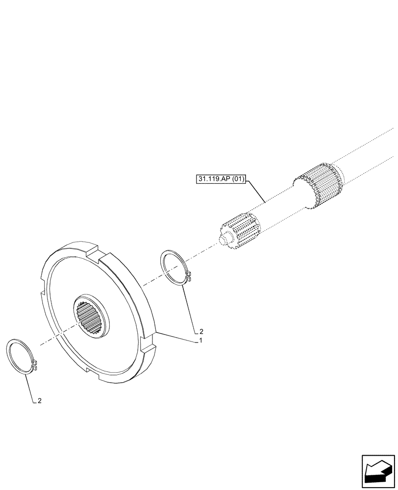 Схема запчастей Case IH PUMA 185 - (31.119.AP[02]) - VAR - 337426, 337428, 337429, 337430, 337431, 337432, 391137, 758017, 758018, 758019, 758020, 758021 - PTO 540/540E/1000/1000E, SPEED, WHEEL (31) - IMPLEMENT POWER TAKE OFF