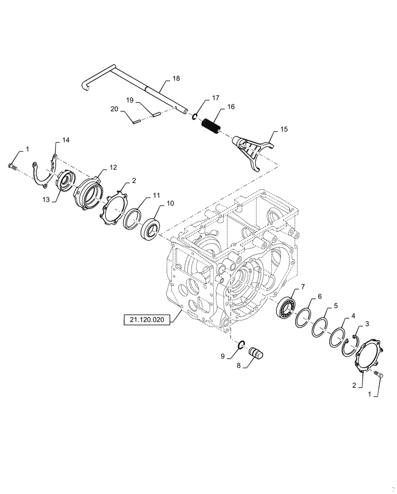 Схема запчастей Case IH FARMALL 40A - (27.106.040) - DIFFERENTIAL LOCK - W/MECHANICAL TRANSMISSION (27) - REAR AXLE SYSTEM