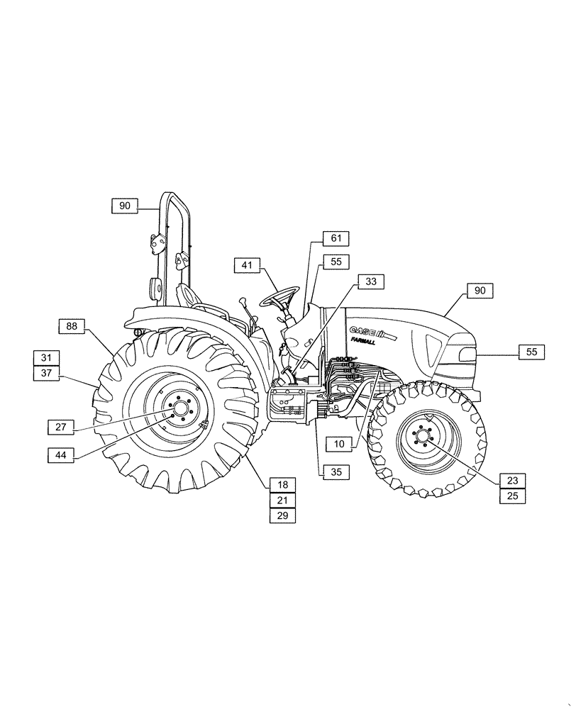 Схема запчастей Case IH FARMALL 30A - (00.000.00[01]) - PICTORIAL INDEX - MAIN SECTIONS (00) - GENERAL & PICTORIAL INDEX