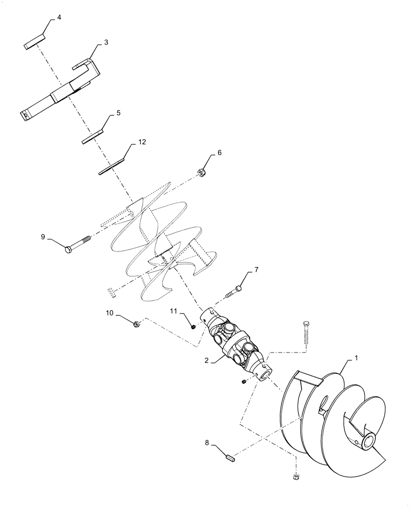 Схема запчастей Case IH 4765 - (77.100.XX[08]) - AUGER FLIGHT HOPPER 350 BUSHEL (77) - SEEDING/PLANTING