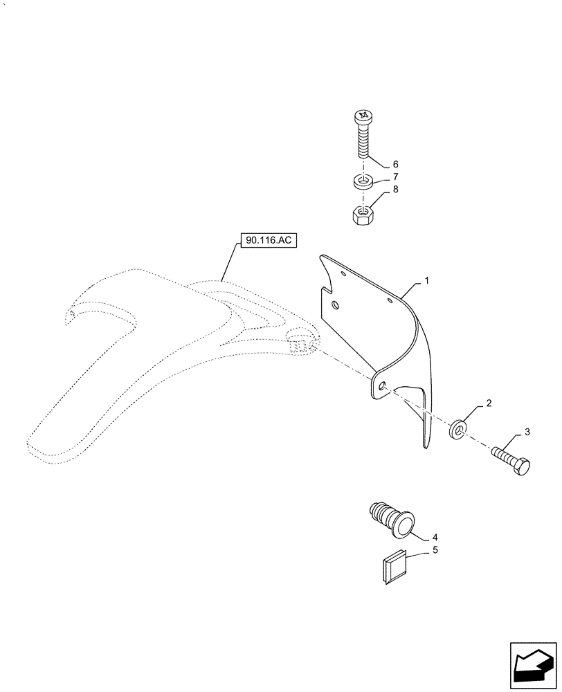 Схема запчастей Case IH PUMA1854 - (90.116.AG) - REAR FENDER (90) - PLATFORM, CAB, BODYWORK AND DECALS