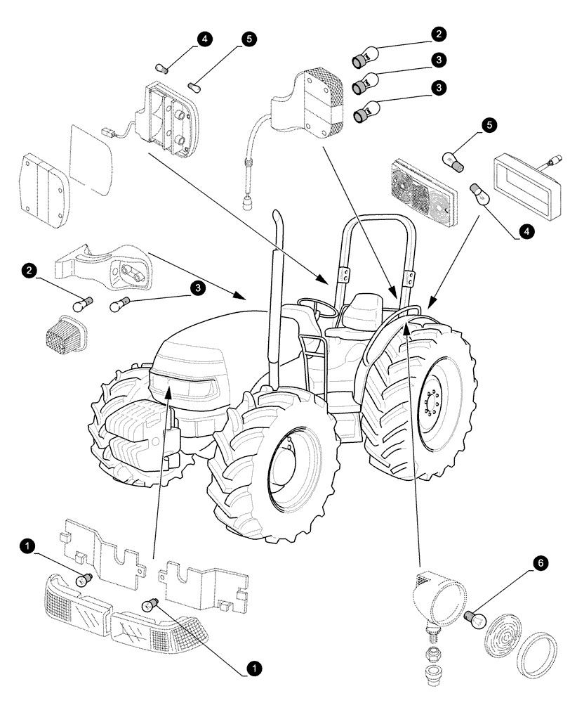 Схема запчастей Case IH JX1070C - (0.05.4[04]) - MAINTENANCE PARTS - BULBS (00) - GENERAL