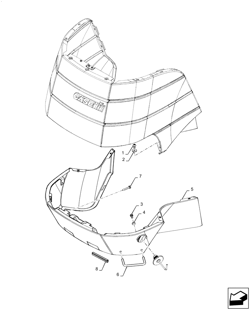 Схема запчастей Case IH PUMA 2304 - (90.100.AU[02]) - HOOD, LATCH (90) - PLATFORM, CAB, BODYWORK AND DECALS