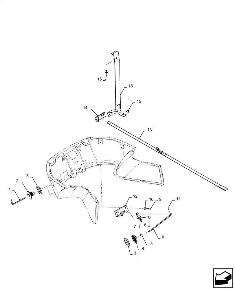 Схема запчастей Case IH PUMA 2304 - (90.100.AU[03]) - HOOD (90) - PLATFORM, CAB, BODYWORK AND DECALS