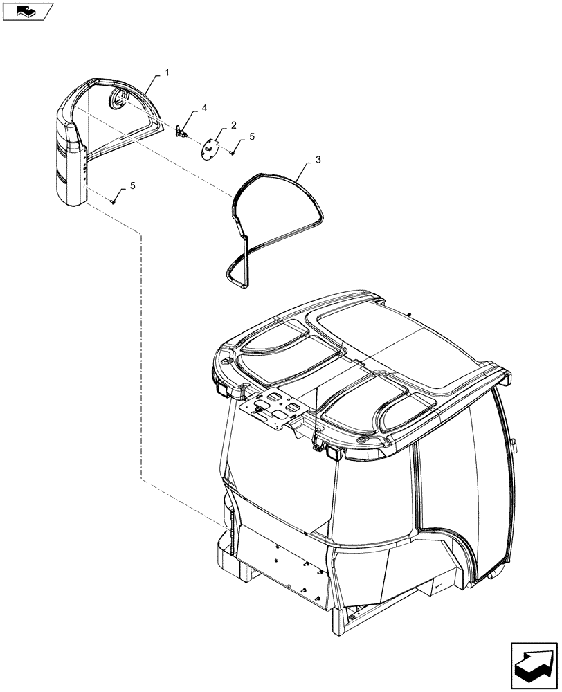 Схема запчастей Case IH 2240 - (90.151.AO[01]) - CAB STORAGE BOX (90) - PLATFORM, CAB, BODYWORK AND DECALS