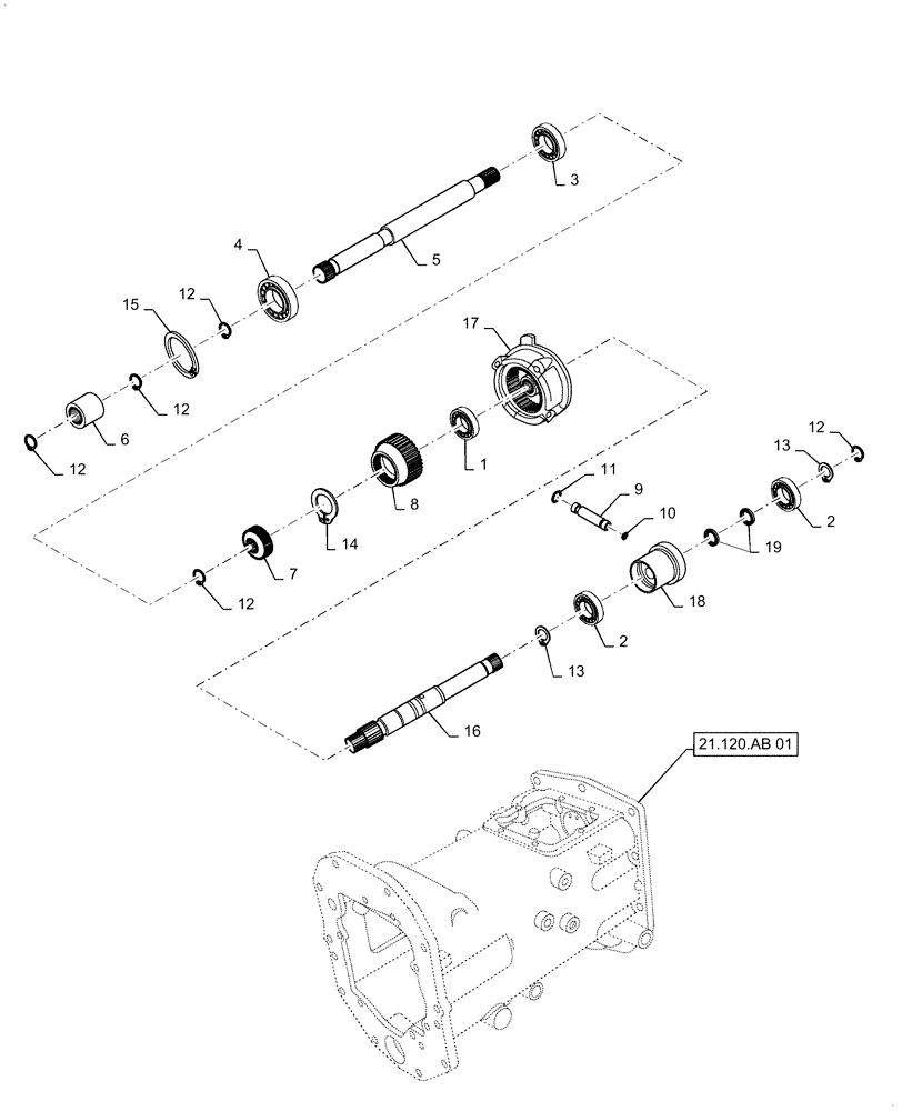 Схема запчастей Case IH FARMALL 30A - (31.110.AH[01]) - PTO SHAFT, MECHANICAL (31) - IMPLEMENT POWER TAKE OFF