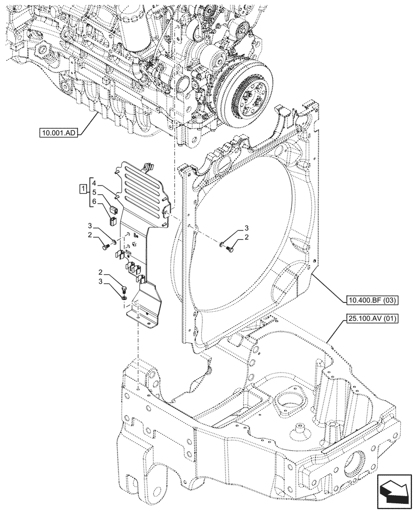 Схема запчастей Case IH MAXXUM 135 - (10.001.AK[01]) - VAR - 390643, 758482 - ENGINE, SUPPORT (10) - ENGINE