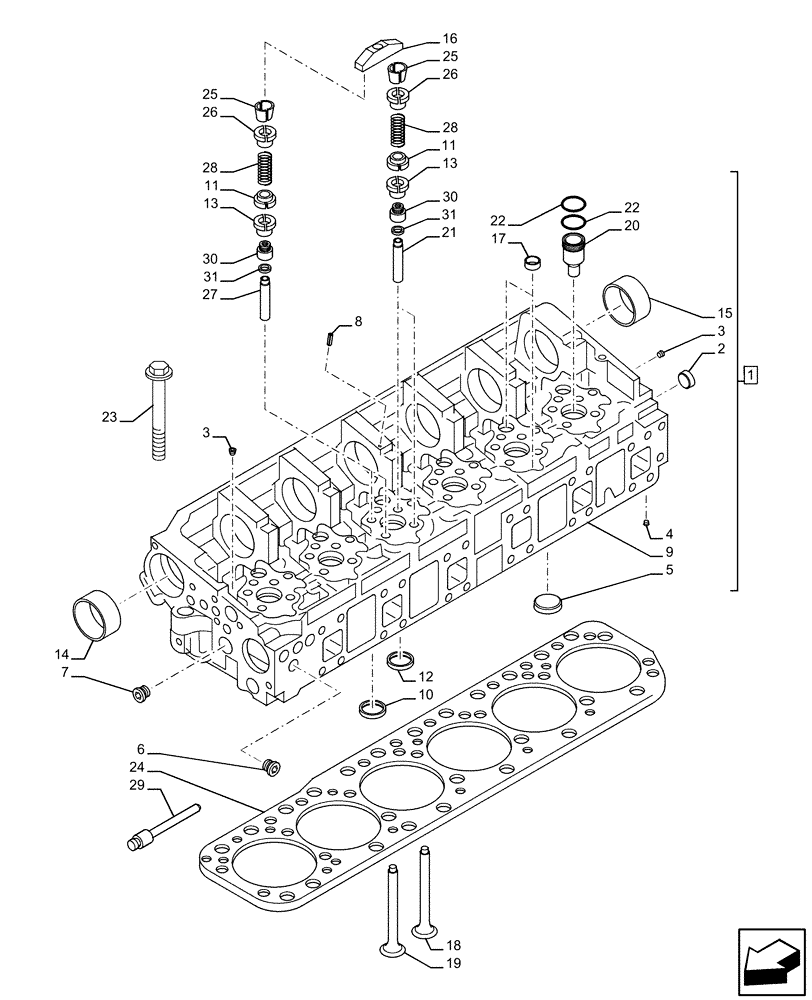 Схема запчастей Case IH F3BE9684B H001 - (10.101.AA) - CYLINDER HEAD & RELATED PARTS (10) - ENGINE