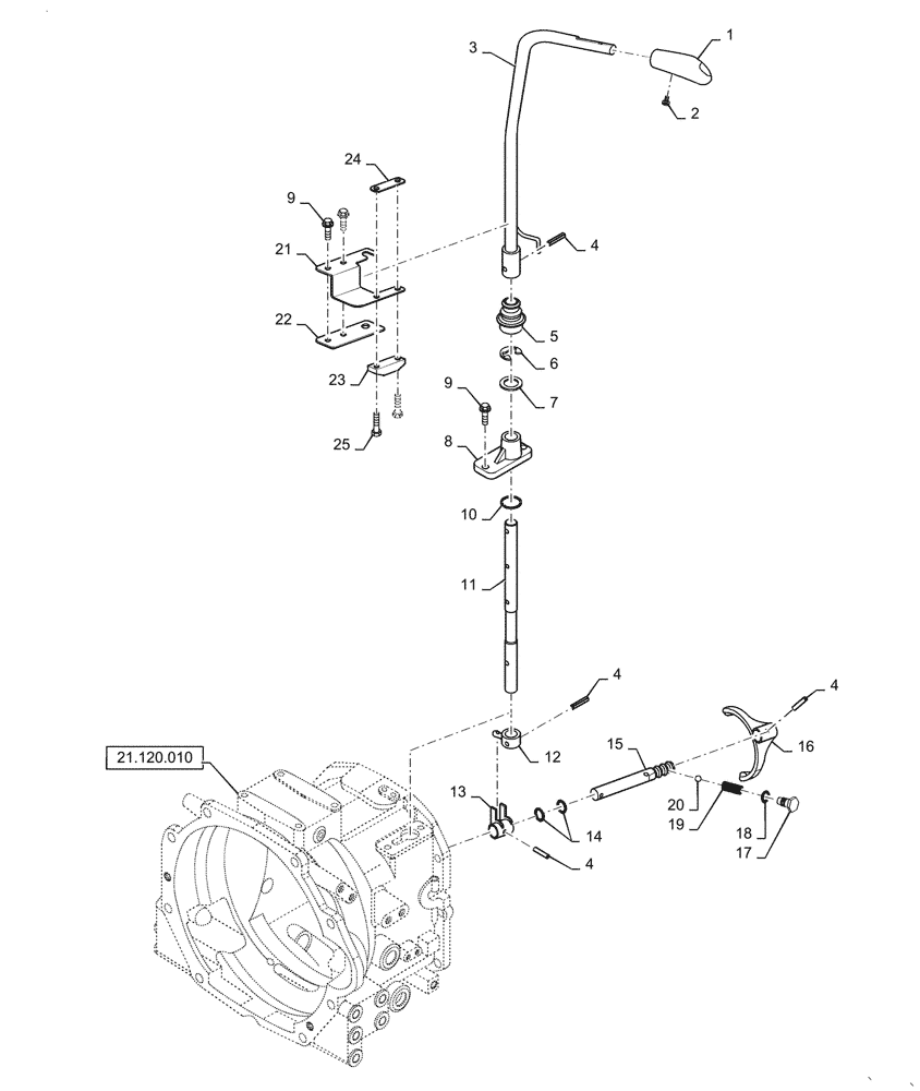 Схема запчастей Case IH FARMALL 35A - (21.140.070) - SHIFTER FORK - FORWARD & REVERSE, MECHANICAL TRANSMISION (21) - TRANSMISSION