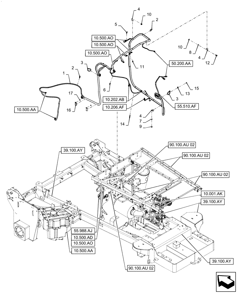 Схема запчастей Case IH WD2504 - (55.988.AD) - ENGINE & SCR ELECTRIC SYSTEM CONTROL (55) - ELECTRICAL SYSTEMS