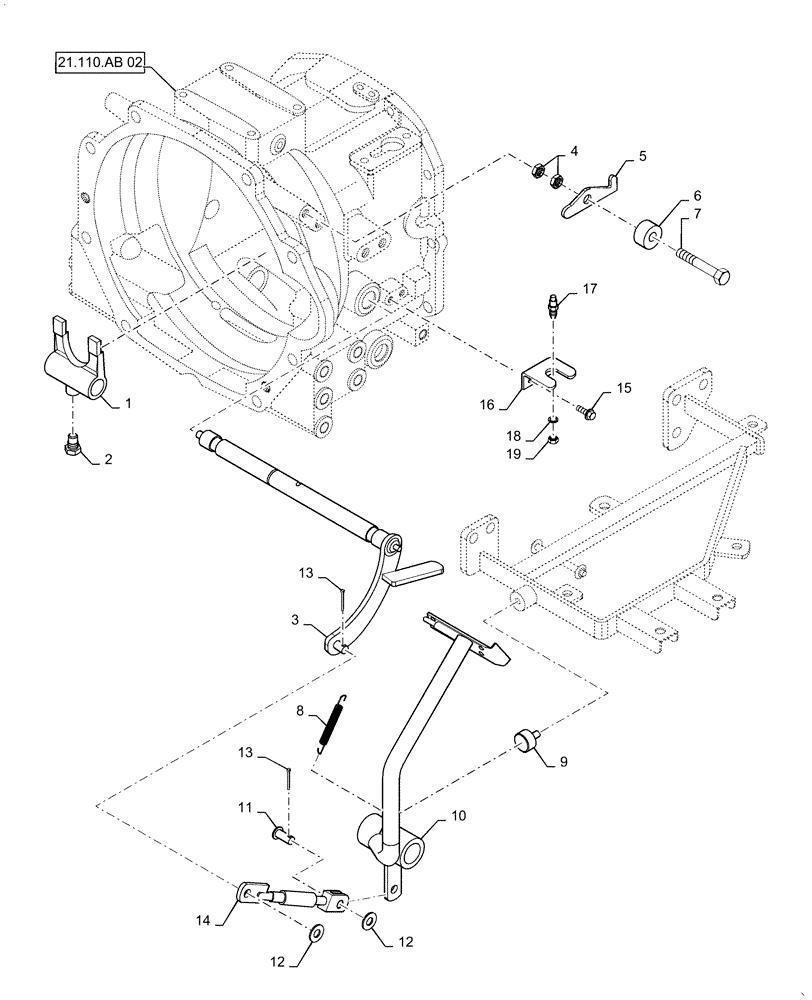 Схема запчастей Case IH FARMALL 30A - (18.100.AF[01]) - CLUTCH PEDAL, MECHANICAL (18) - CLUTCH