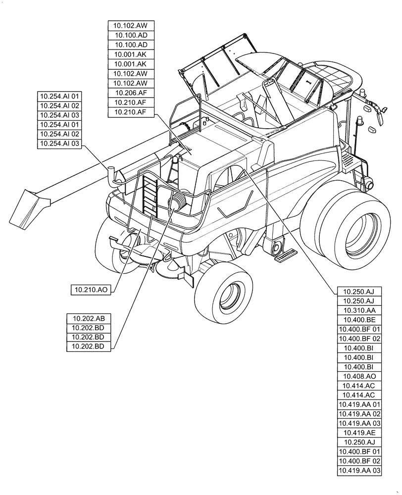 Схема запчастей Case IH 6140 - (10.000.00[01]) - SECTION INDEX - ENGINE (10) - ENGINE