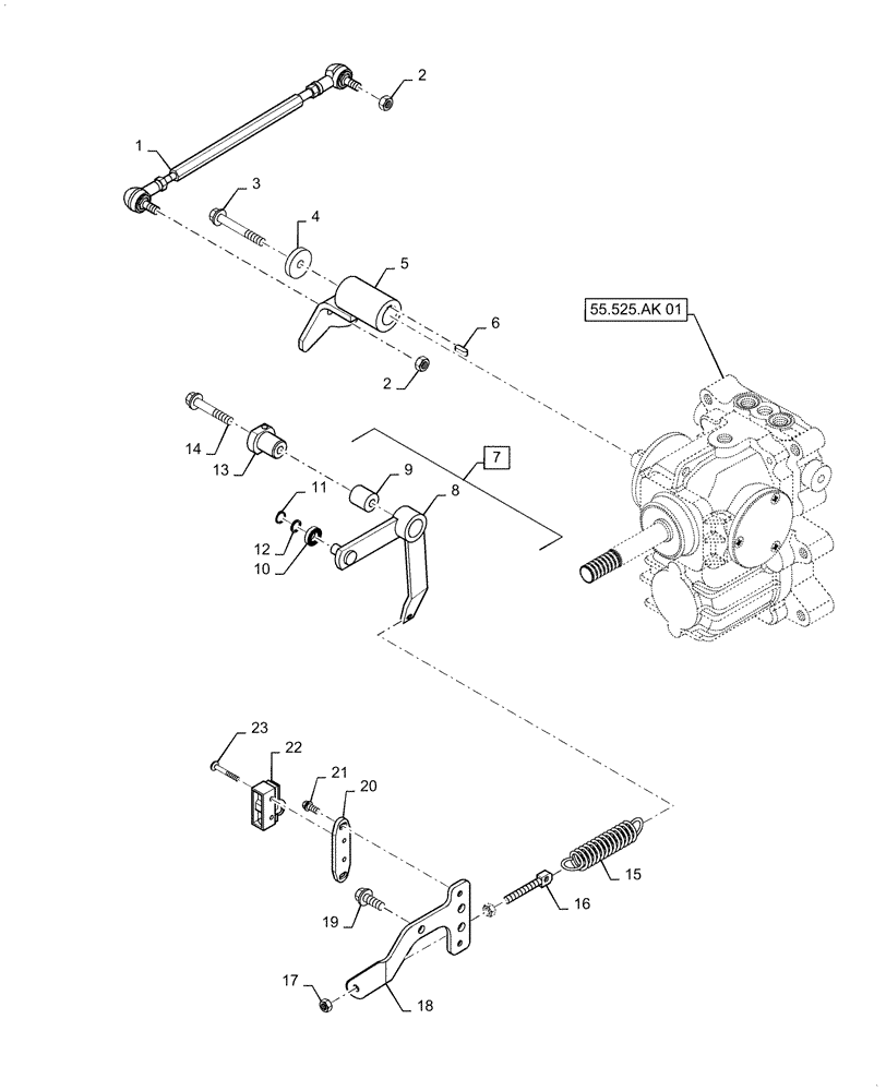 Схема запчастей Case IH FARMALL 30A - (29.200.AI[01]) - CONTROL LINK, HST (29) - HYDROSTATIC DRIVE