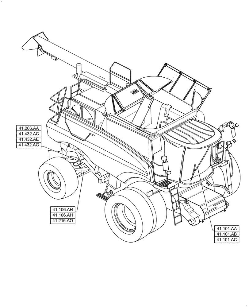 Схема запчастей Case IH 7140 - (41.000.00) - SECTION INDEX - STEERING (41) - STEERING