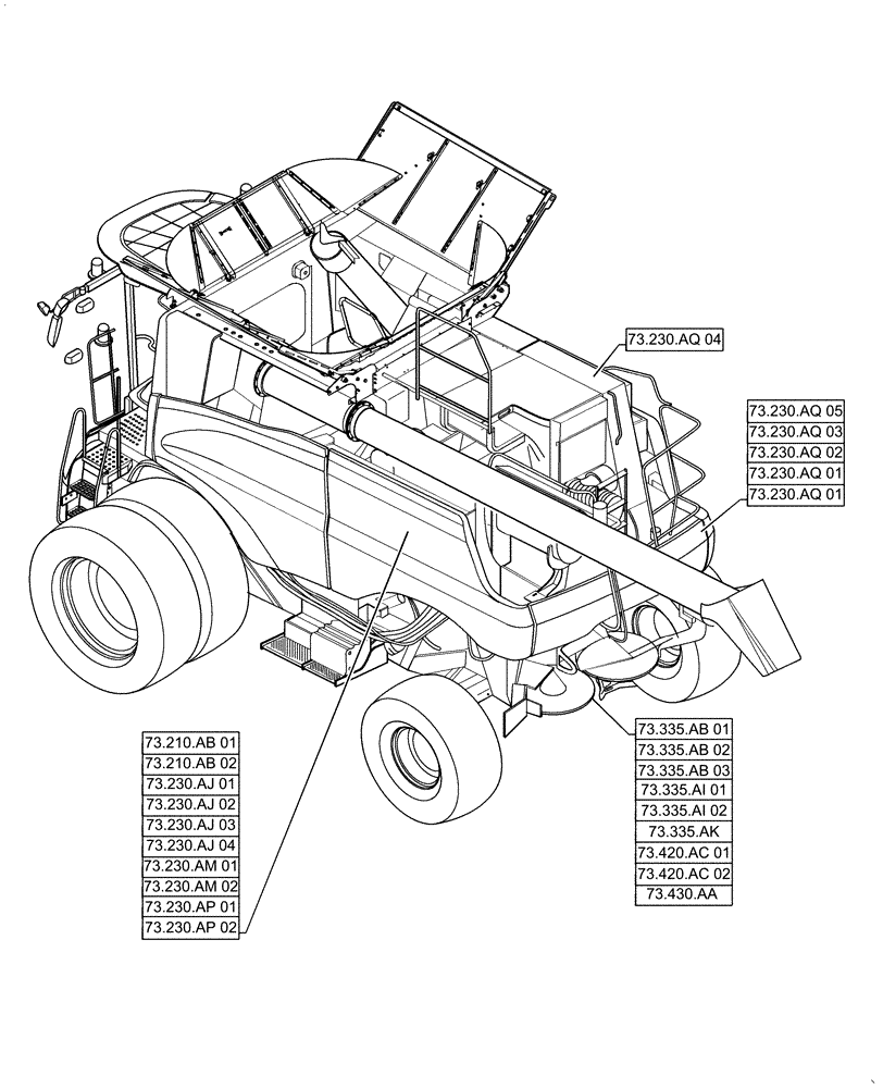 Схема запчастей Case IH 5140 - (73.000.00) - SECTION INDEX - RESIDUE HANDLING (73) - RESIDUE HANDLING