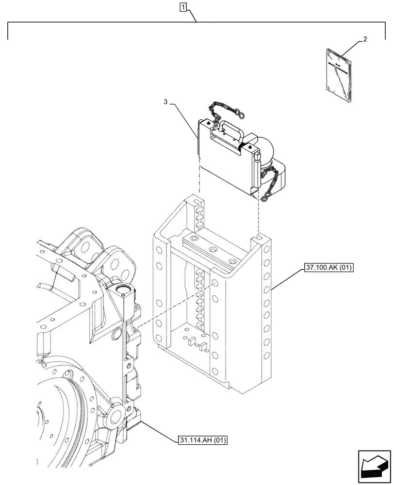 Схема запчастей Case IH MAXXUM 150 - (88.100.37[04]) - DIA KIT, TOW HOOK, BALL (80 MM) (88) - ACCESSORIES