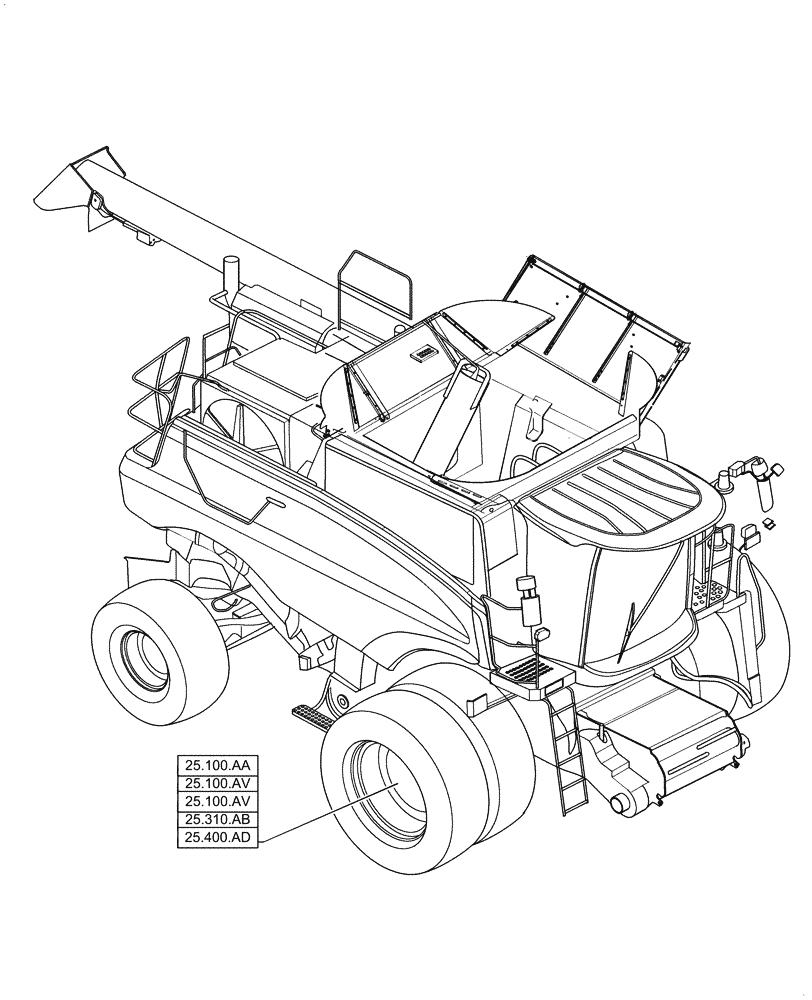 Схема запчастей Case IH 6140 - (25.000.00) - SECTION INDEX - FRONT AXLE SYSTEM (25) - FRONT AXLE SYSTEM