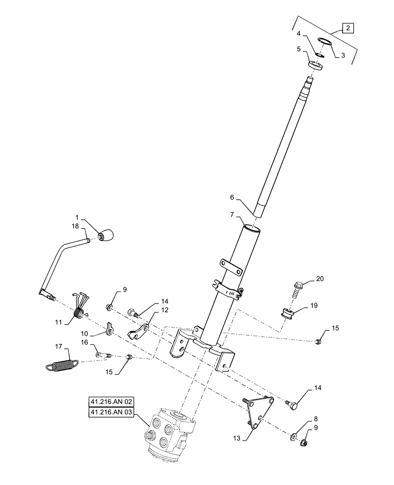 Схема запчастей Case IH FARMALL 35A - (41.101.AB[02]) - STEERING COLUMN (41) - STEERING