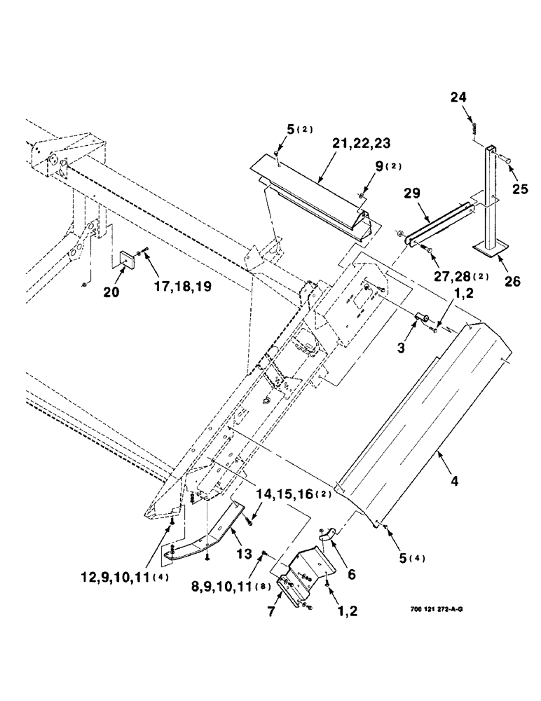 Схема запчастей Case IH 8820 - (7-06) - SHIELDS AND STAND ASSEMBLY, LEFT (09) - CHASSIS
