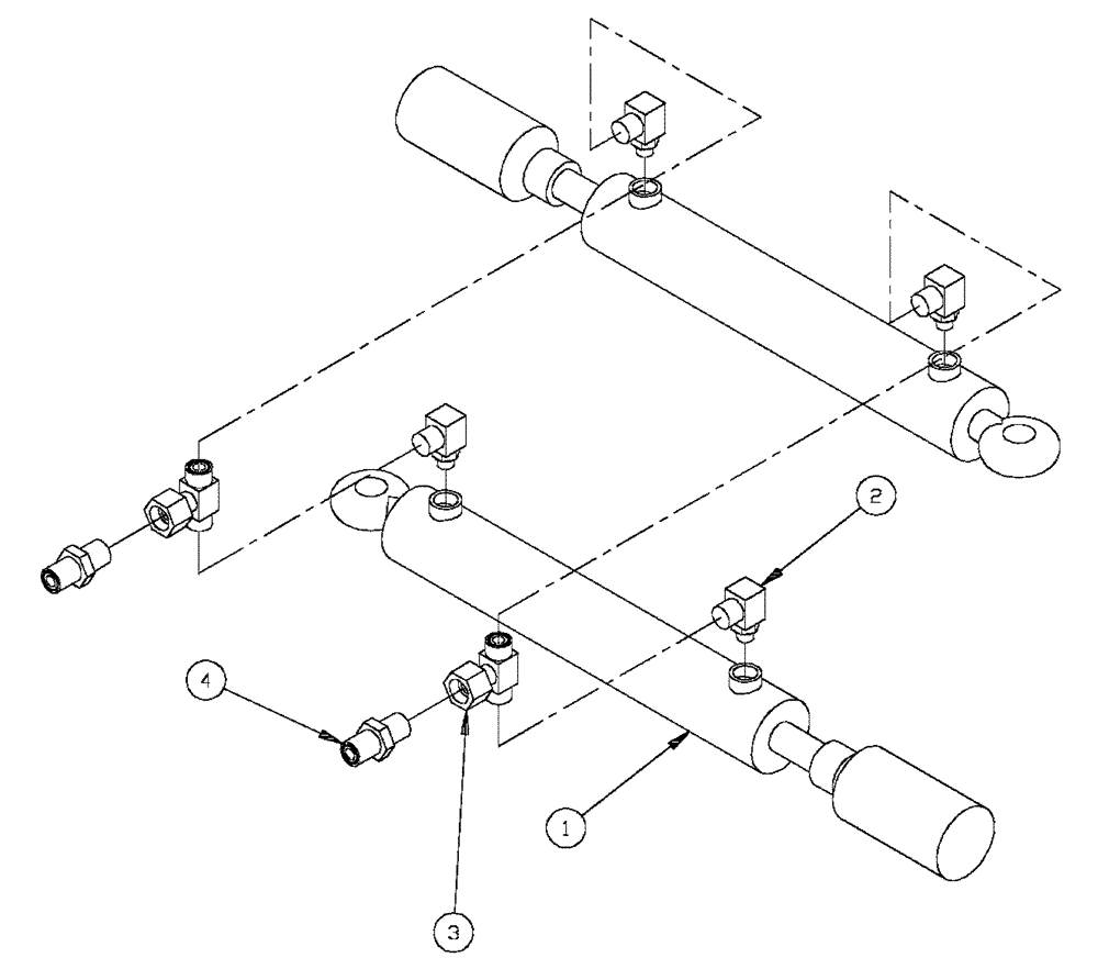 Схема запчастей Case IH FLX4330 - (06-007) - HYDRAULIC STEERING CYLINDER GROUP (07) - HYDRAULICS