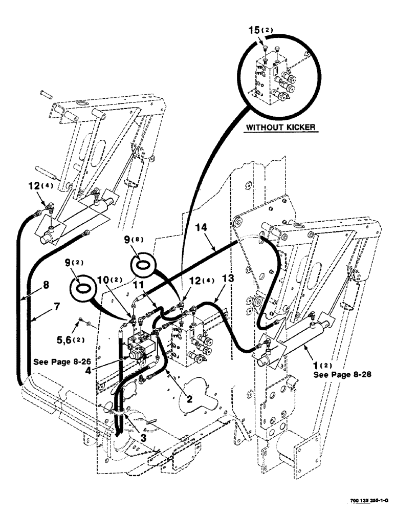 Схема запчастей Case IH RS451 - (8-24) - KICKER HYDRAULIC ASSEMBLY (07) - HYDRAULICS