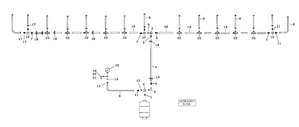 Схема запчастей Case IH 2800-16 - (75.200.06) - HOSE ASSEMBLY (09) - CHASSIS/ATTACHMENTS