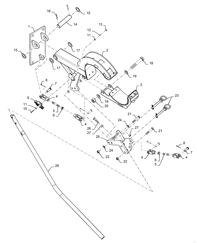 Схема запчастей Case IH 4765 - (77.100.XX[15]) - FRONT AUGER SADDLE HYADRULIC 555/580 (77) - SEEDING/PLANTING