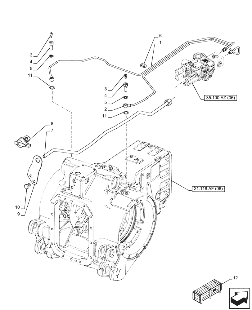 Схема запчастей Case IH PUMA 200 - (33.202.AP[07]) - VAR - 758037, 758039, 758044 - BRAKE LINE (33) - BRAKES & CONTROLS