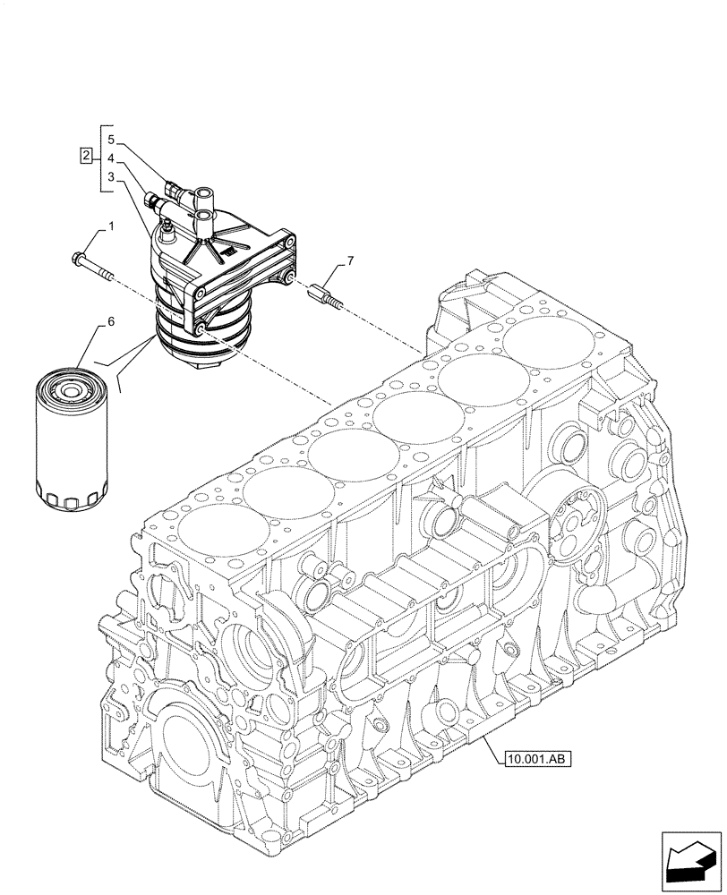 Схема запчастей Case IH F3JFE613A B005 - (10.206.AG) - FUEL FILTER (10) - ENGINE