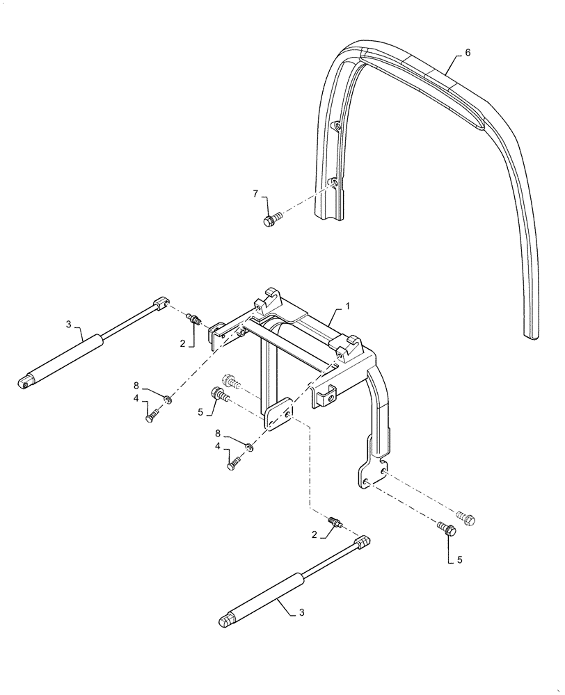 Схема запчастей Case IH FARMALL 30C - (90.102.AD) - HOOD SUPPORT (90) - PLATFORM, CAB, BODYWORK AND DECALS