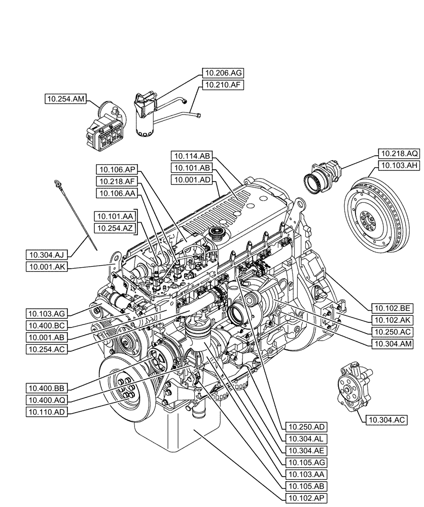 Схема запчастей Case IH F3CE9684A H001 - (00.000.10) - PICTORIAL INDEX - ENGINE (00) - GENERAL & PICTORIAL INDEX