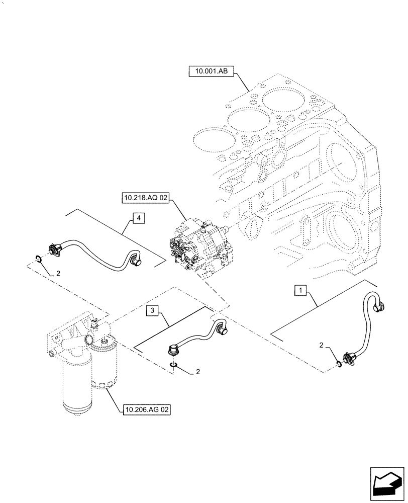 Схема запчастей Case IH PUMA 2304 - (10.218.AI[01]) - PIPING FUEL (10) - ENGINE