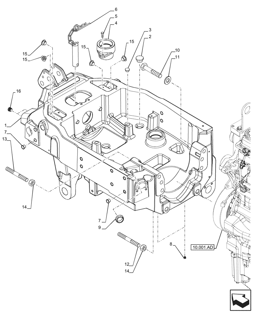 Схема запчастей Case IH PUMA 150 - (25.100.AV[10]) - VAR - 758088, 758089, 758090, 758091, 758092, 758093, 758245, 758246, 758247 - FRONT AXLE SUPPORT, SUSPENDED (25) - FRONT AXLE SYSTEM
