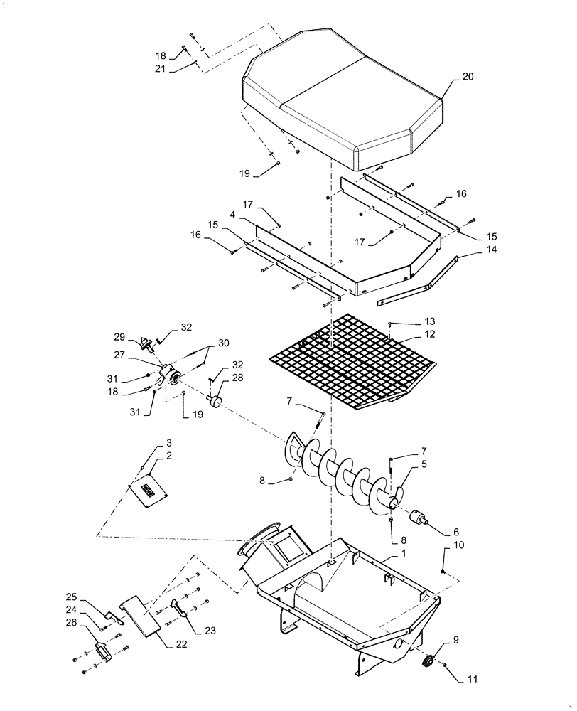 Схема запчастей Case IH 4465 - (77.100.XX[19]) - DELUXE AUGER HOPPER (77) - SEEDING/PLANTING