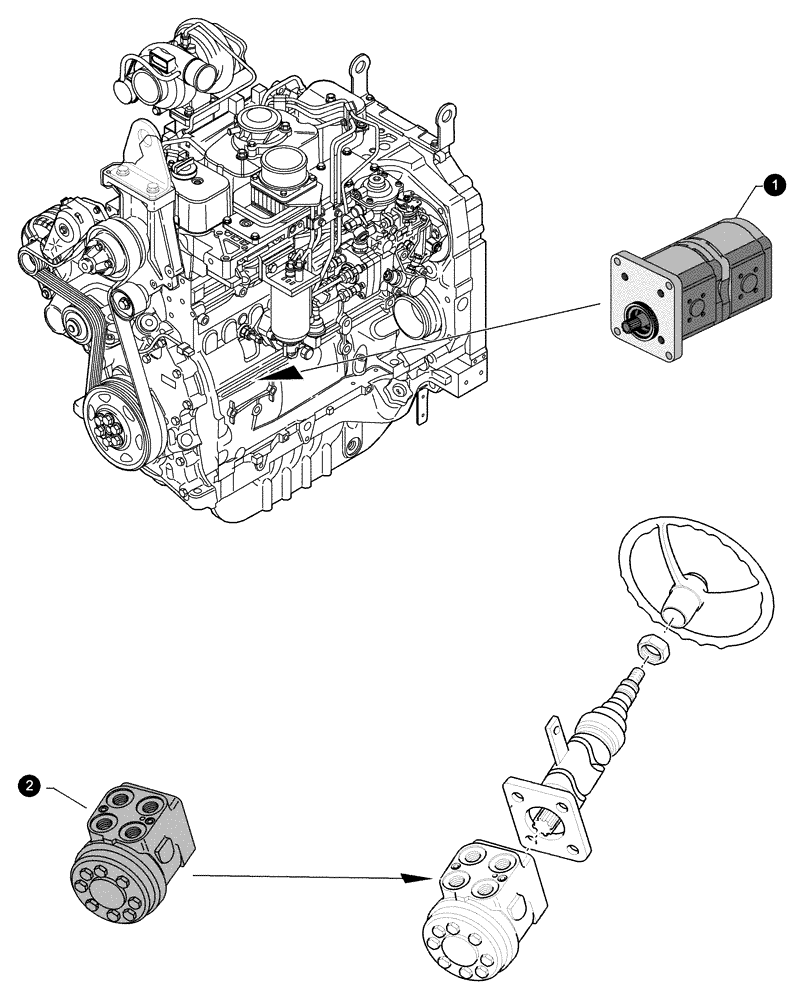 Схема запчастей Case IH JX1085C - (0.05.4[05]) - MAINTENANCE PARTS - PUMPS (00) - GENERAL