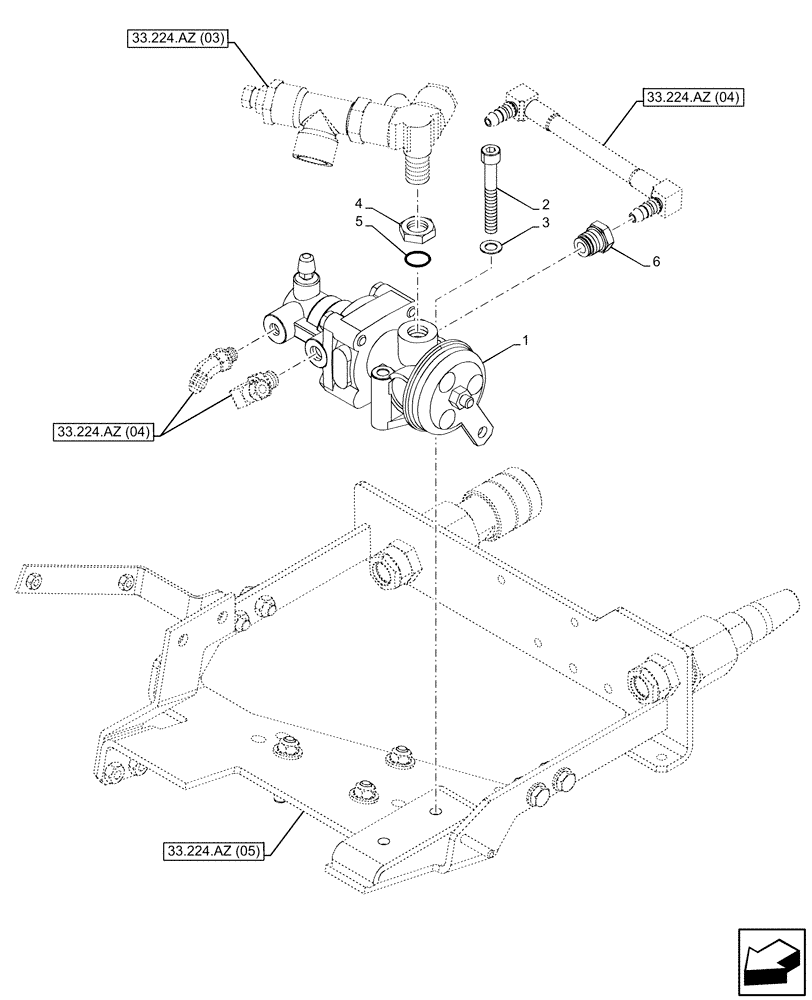 Схема запчастей Case IH PUMA 150 - (33.224.AZ[01]) - VAR - 758038, 758039, 758041, 758042, 758043, 758044 - PNEUMATIC TRAILER BRAKE, PNEUMATIC VALVE (33) - BRAKES & CONTROLS