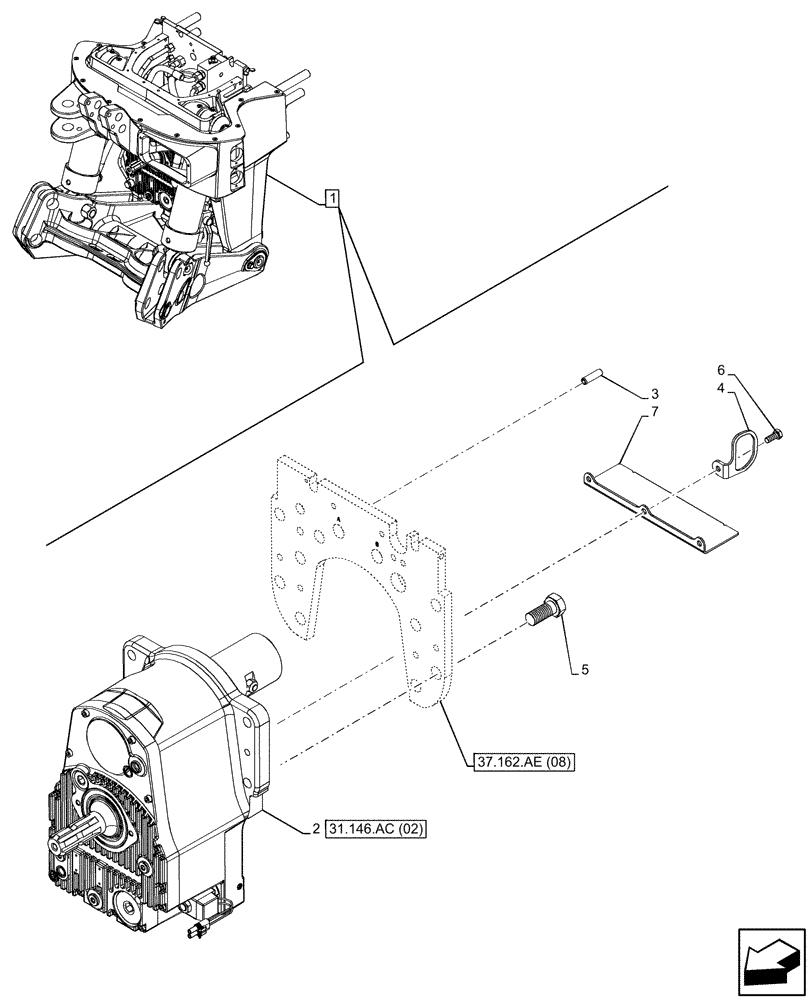 Схема запчастей Case IH PUMA 200 - (31.146.AC[01]) - VAR - 758093, 758247 - FRONT, 3 POINT HITCH, FRONT PTO (31) - IMPLEMENT POWER TAKE OFF