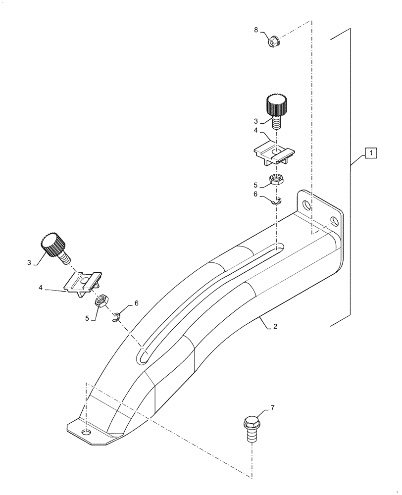 Схема запчастей Case IH FARMALL 30A - (90.116.BA[01]) - HYDRAULIC LEVER GUARD (90) - PLATFORM, CAB, BODYWORK AND DECALS