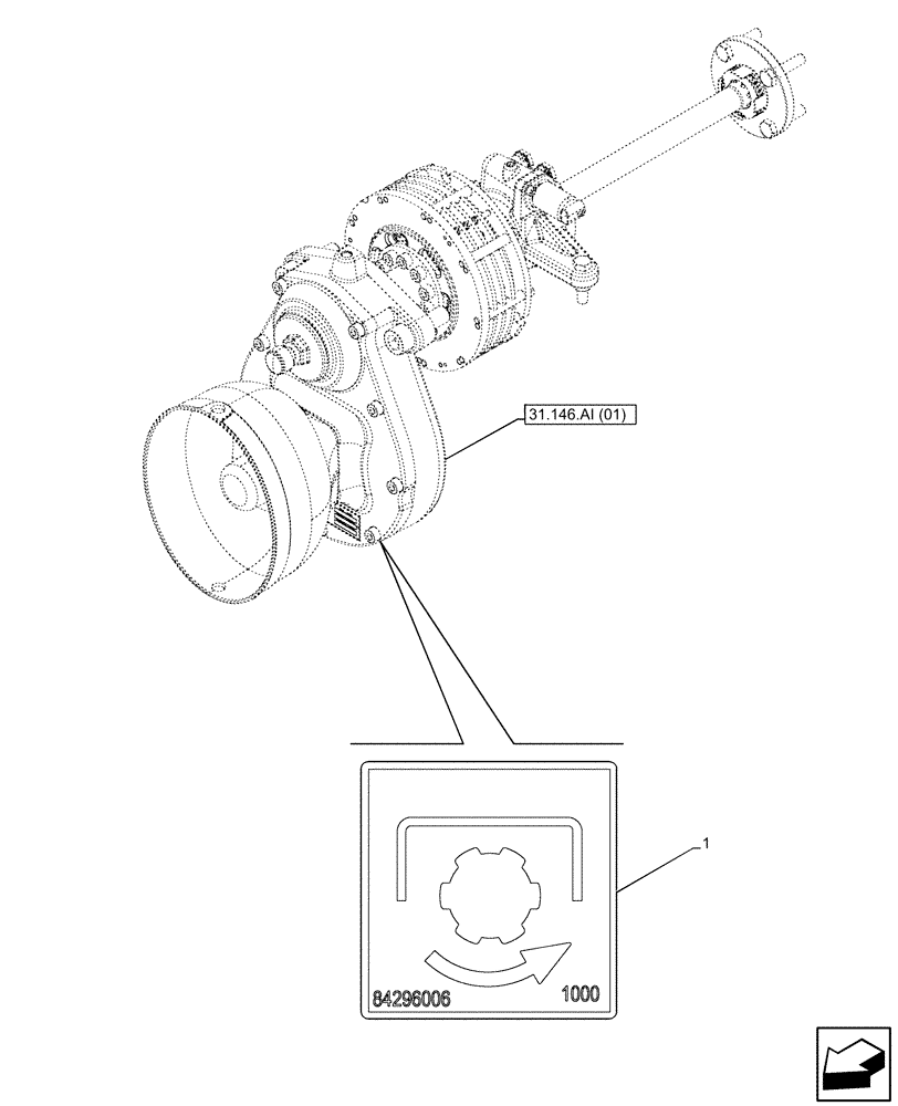 Схема запчастей Case IH PUMA 165 CVT - (90.108.AC[24]) - VAR - 758091, 758093, 758245, 758247, 758248 - FRONT PTO, WARNING DECAL (90) - PLATFORM, CAB, BODYWORK AND DECALS