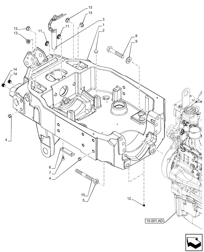 Схема запчастей Case IH PUMA 150 - (25.100.AV[09]) - VAR - 758088, 758089, 758090, 758091, 758092, 758093, 758245, 758246, 758247 - FRONT AXLE SUPPORT, 4WD FRONT AXLE (25) - FRONT AXLE SYSTEM