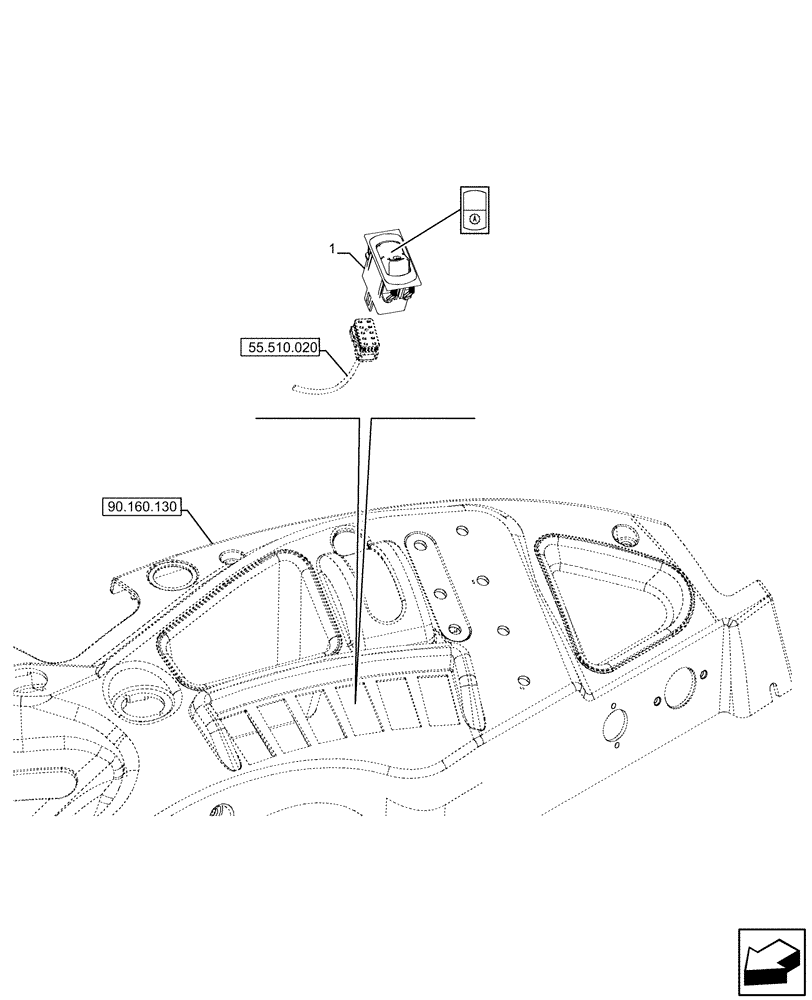 Схема запчастей Case IH FARMALL 110U - (55.513.010) - VAR - 334775, 334779, 334780 - SWITCH (55) - ELECTRICAL SYSTEMS