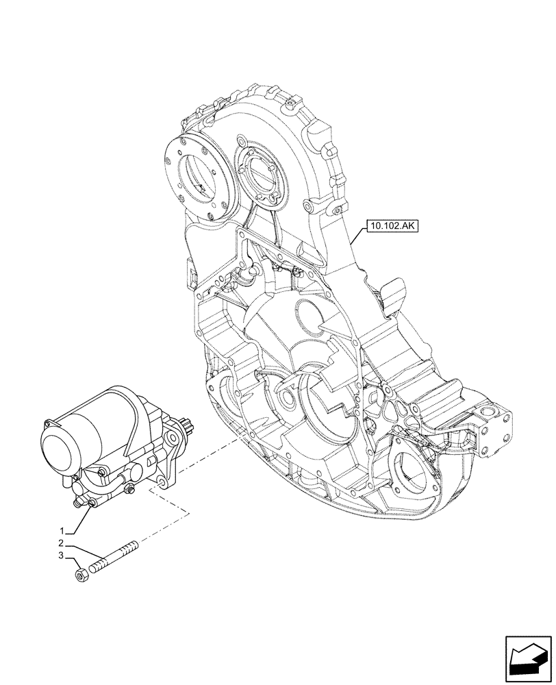Схема запчастей Case IH F3HFE613F B007 - (55.201.AE[01]) - STARTER MOTOR (55) - ELECTRICAL SYSTEMS