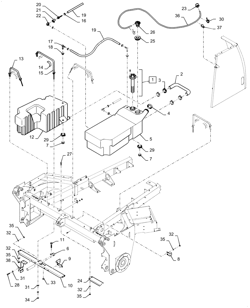 Схема запчастей Case IH WD2104 - (10.216.AI) - FUEL TANK AND LINES (10) - ENGINE