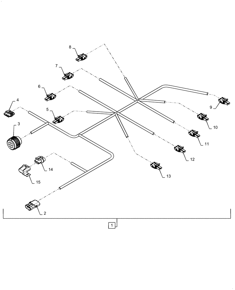 Схема запчастей Case IH 4765 - (55.100.XX[02]) - AUGER CONTROL HARNESS (55) - ELECTRICAL SYSTEMS