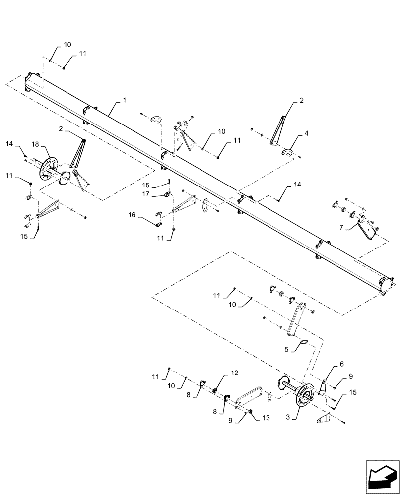 Схема запчастей Case IH 3152 - (60.101.05[03]) - REEL ASSY, RH 45FT CENTER DOUBLE CAM, ASN YEH050000 (60) - PRODUCT FEEDING