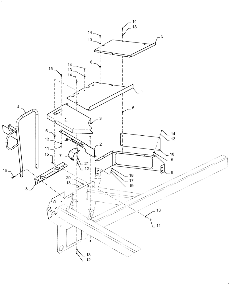 Схема запчастей Case IH WD2304 - (90.118.CB[02]) - PLATFORM, RH (90) - PLATFORM, CAB, BODYWORK AND DECALS