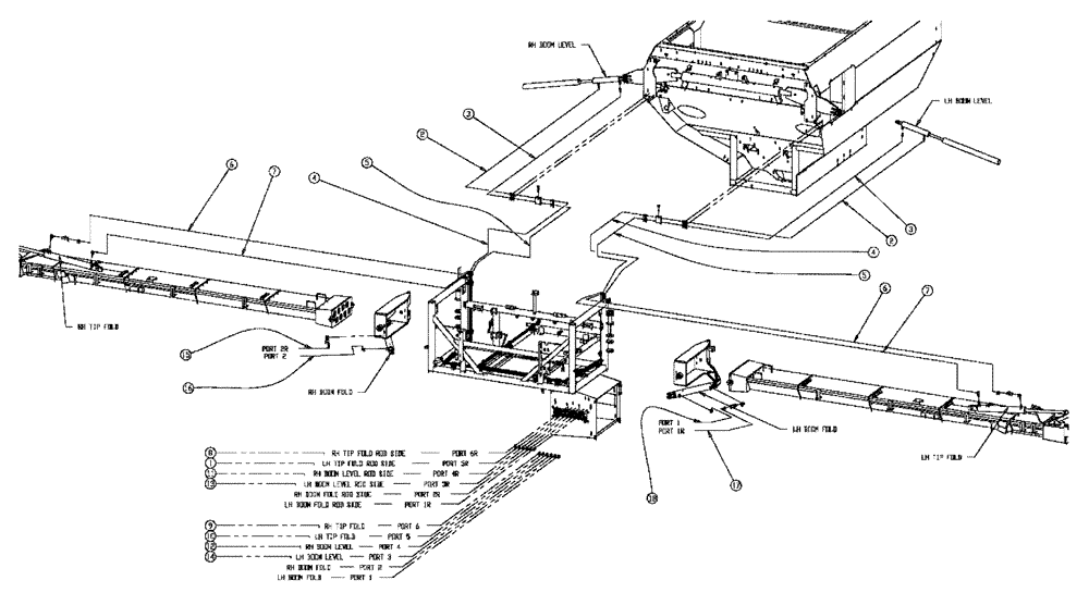 Схема запчастей Case IH 438 - (01-018) - CONVEYORS HOSE GROUP Basic Unit