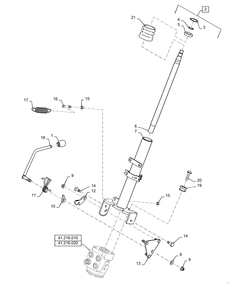 Схема запчастей Case IH FARMALL 40C - (41.101.010) - STEERING COLUMN (41) - STEERING
