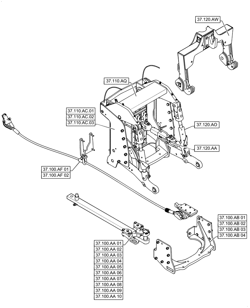 Схема запчастей Case IH STEIGER 620 - (37.000.00) - SECTION INDEX - HITCHES, DRAWBARS AND IMPLEMENT COUPLINGS (37) - HITCHES, DRAWBARS & IMPLEMENT COUPLINGS