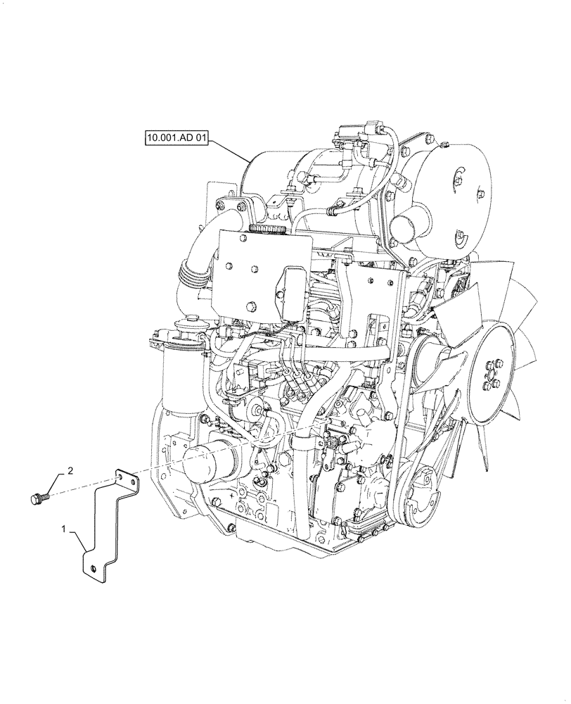 Схема запчастей Case IH FARMALL 35C - (55.100.AG[01]) - BRACKET, WIRE HARNESS, FARMALL 35C, CAB (55) - ELECTRICAL SYSTEMS